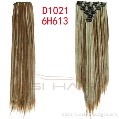 Well Priced mix color synthetic clip in hair extension